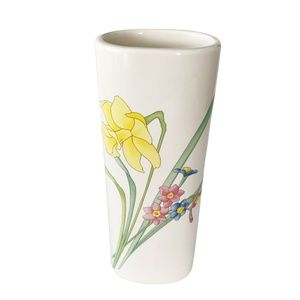 1990's Vintage Bud Vase - Floral Design - Retro Vibes - Good Vintage Condition